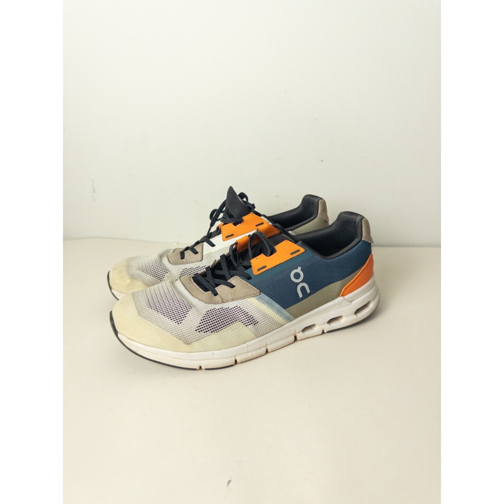 On Cloudnova Mens 11 Cream Blue Orange CloudTec Running Sneakers Shoes EU 45